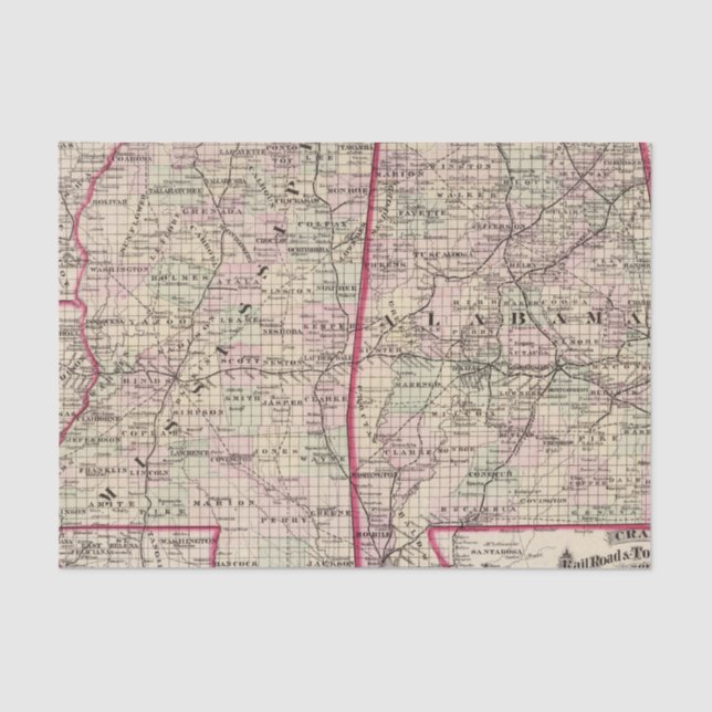 Mississippi and Alabama Tissue Paper (Front)