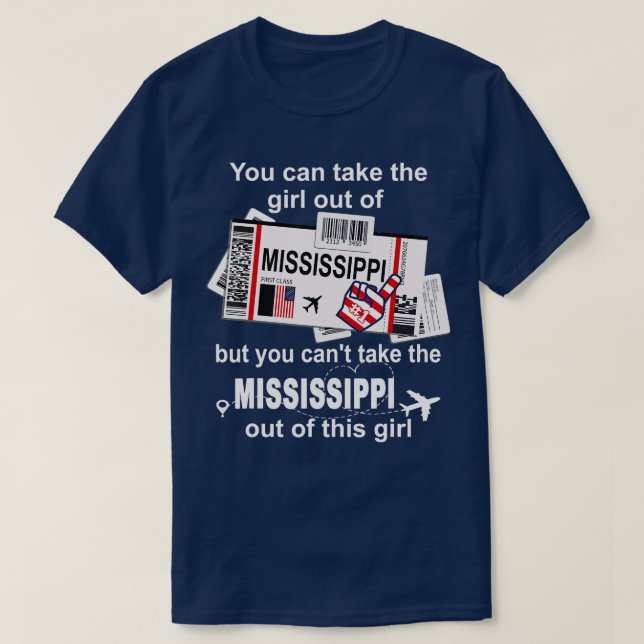 Mississippi Boarding PassMississippi Girl  T-Shirt (Design Front)