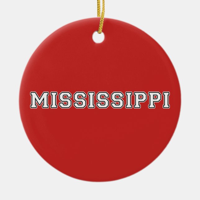 Mississippi Ceramic Ornament (Front)