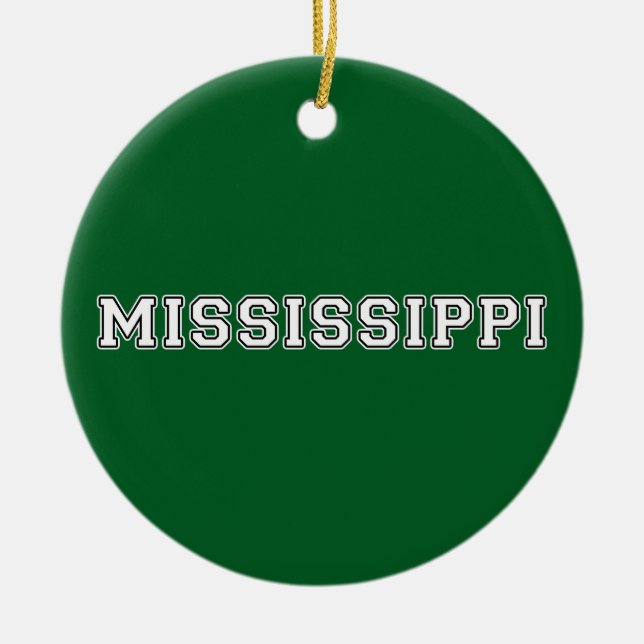 Mississippi Ceramic Tree Decoration (Front)