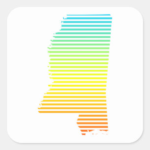 mississippi chill fade square sticker