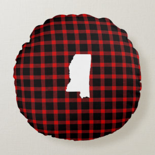 Mississippi Christmas flannel  round pillow