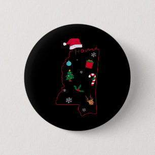 Mississippi Christmas Home Xmas Mississippi State 6 Cm Round Badge
