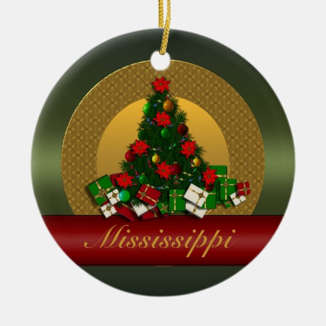 Mississippi Christmas Tree Ornament (Front)