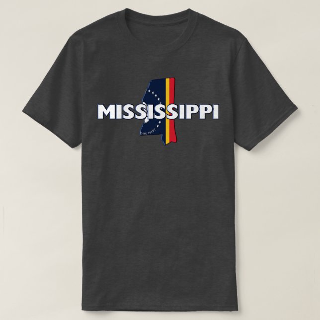 Mississippi Coloured State T-Shirt (Design Front)