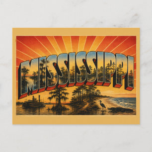Mississippi Cypress Swamps Piney Woods River Art Postcard