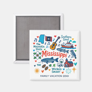 Mississippi Family Trip Keepsake Personalized Magnet