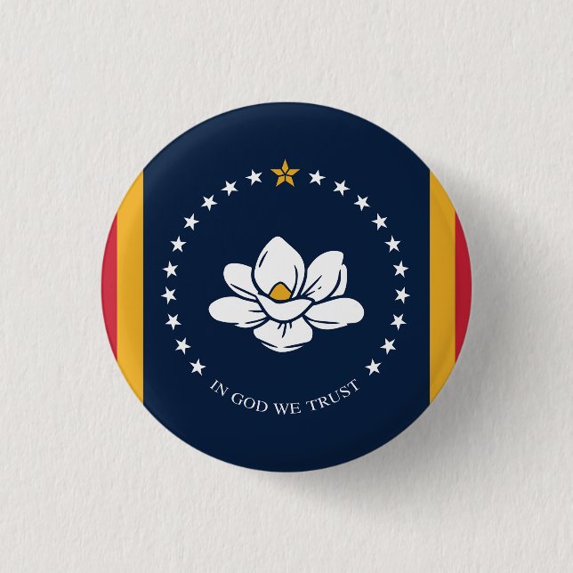 Mississippi Flag  3 Cm Round Badge (Front)