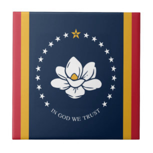 Mississippi flag ceramic tile