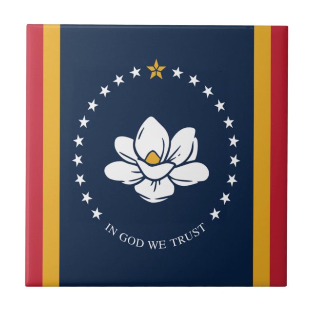 Mississippi flag ceramic tile (Front)