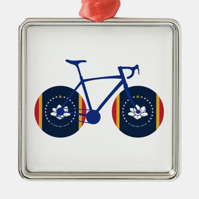 Mississippi Flag Cycling Metal Ornament (Front)
