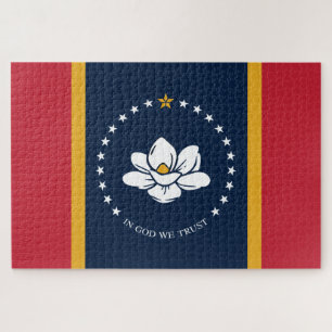 Mississippi Flag - New Magnolia Flag Jigsaw Puzzle