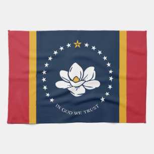 Mississippi Flag - New Magnolia Flag Tea Towel