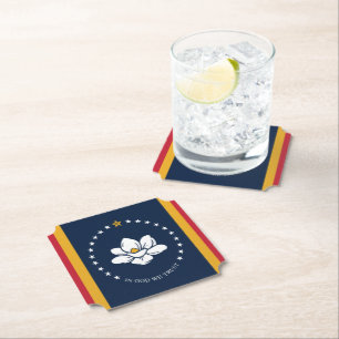 Mississippi flag paper coaster
