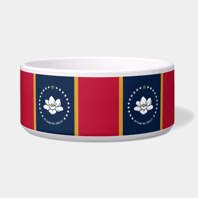 Mississippi Flag Pet Bowl (Front)