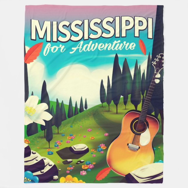 Mississippi For adventure Fleece Blanket (Front)