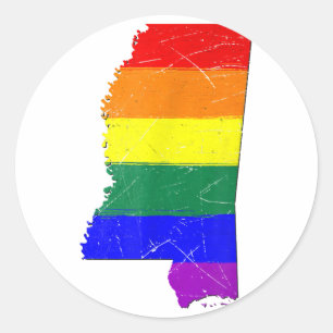 Mississippi Gay Pride Flag Classic Round Sticker
