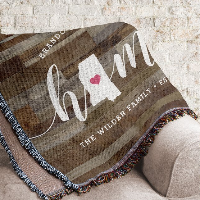 Mississippi Home State Personalized Wood Look Throw Blanket (Creator Uploaded)