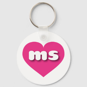 Mississippi hot pink heart - I love ms Key Ring