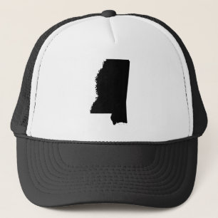 Mississippi in Black and White Trucker Hat