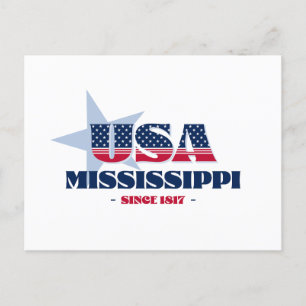 Mississippi in Red, White, and Blue Postcard