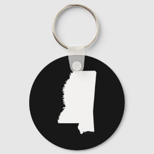 Mississippi in White and Black Key Ring