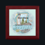 Mississippi Lighthouse  Gift Box<br><div class="desc">Mississippi Lighthouse gift box by ArtMuvz Illustration. Matching watercolor lighthouse t shirt, apparel, nautical clothing, lighthouse collector apparel. Lighthouse gifts are a great way to show someone you care, especially if they love the ocean, the coast, or lighthouses themselves. Lighthouses are iconic symbols of hope, guidance, and safety, and they...</div>