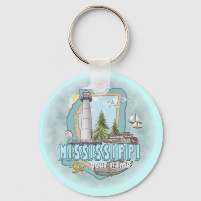Mississippi Lighthouse keychain  (Front)