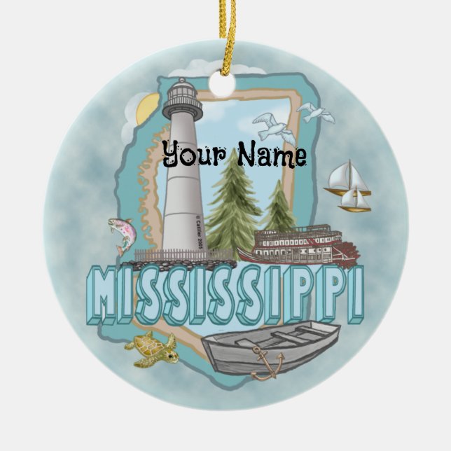Mississippi Lighthouse  ornament (Front)