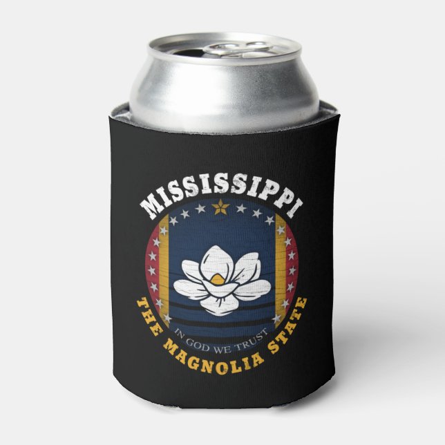 MISSISSIPPI MAGNOLIA STATE FLAG  CAN COOLER (Can Front)