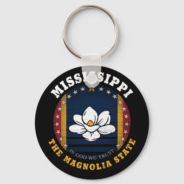 MISSISSIPPI MAGNOLIA STATE FLAG KEY RING (Front)