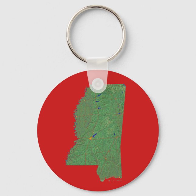 Mississippi Map Keychain (Front)