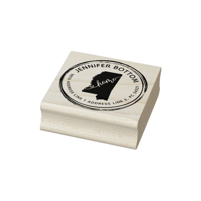 Mississippi Map Rubber Stamp (Stamp)