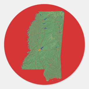 Mississippi Map Sticker