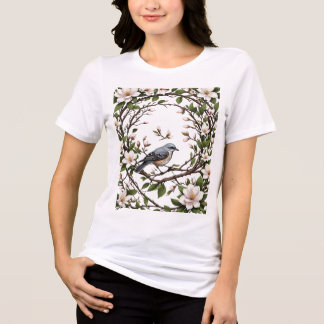 Mississippi Mockingbird And Magnolia Flowers Tri-Blend Shirt