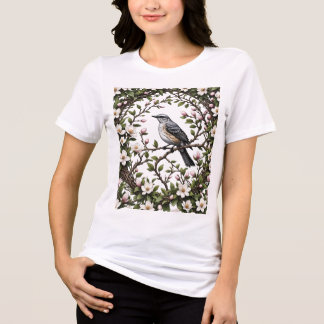 Mississippi Mockingbird And Magnolia Flowers Tri-Blend Shirt