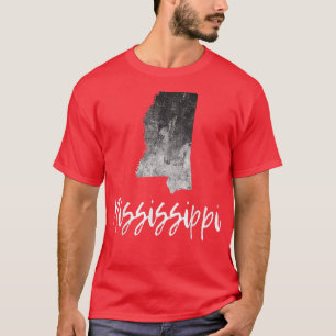 Mississippi MS Map Grunge Vintage Graphic State Me T-Shirt