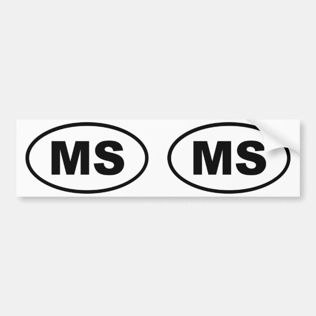 Mississippi MS oval Bumper Sticker (Front)