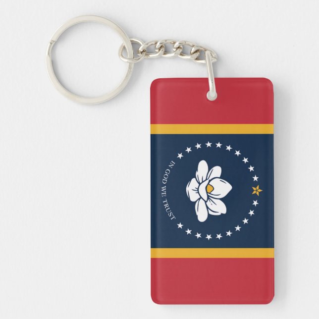mississippi new flag usa united states america mag key ring (Front)
