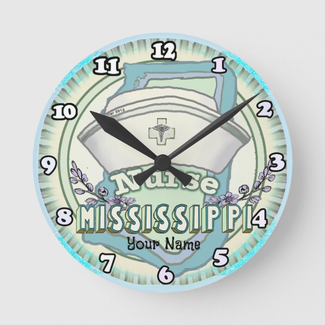 Mississippi Nurse Round Clock (Front)