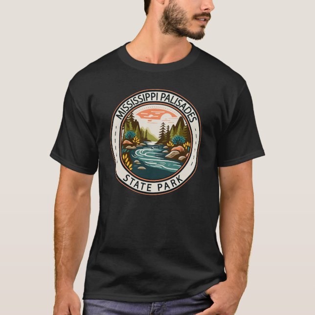 Mississippi Palisades State Park Illinois Badge T-Shirt (Front)