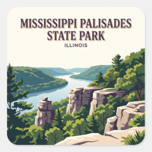 Mississippi Palisades State Park Savanna Illinois Square Sticker