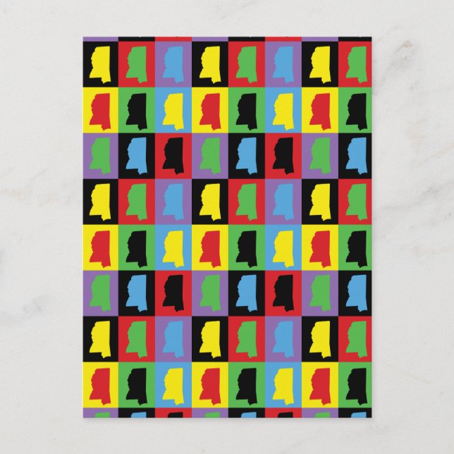 Mississippi Pattern Pop Art Postcard (Front)