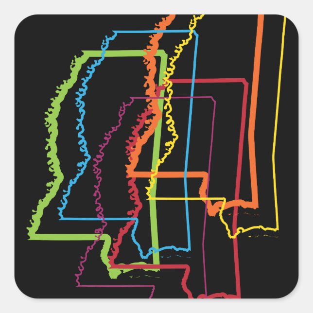 mississippi pride blur square sticker (Front)