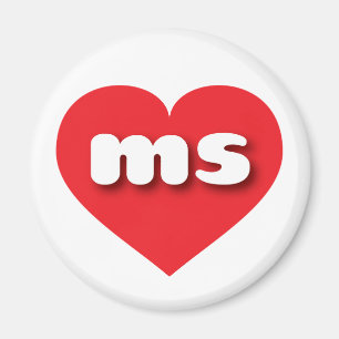 Mississippi red heart - I love ms Magnet