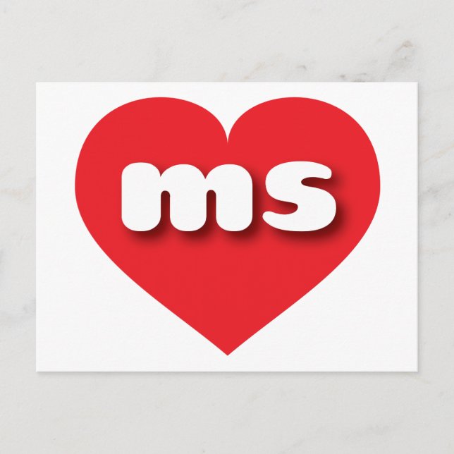 Mississippi red heart - I love ms Postcard (Front)