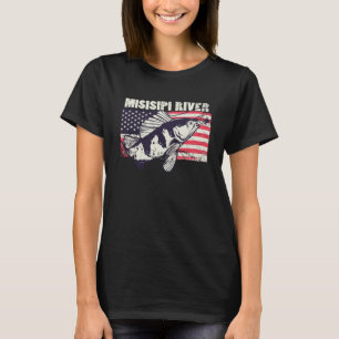 Mississippi river American Flag Patriotic fishing T-Shirt