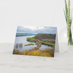 Mississippi River and Wooded Bluffs at Iowa Border Card