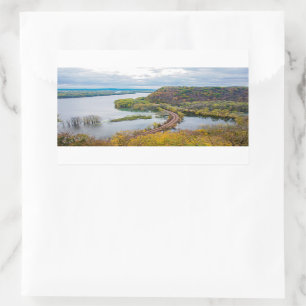 Mississippi River and Wooded Bluffs Rectangular Sticker