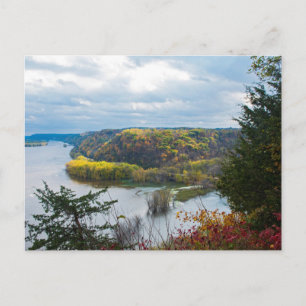 Mississippi River and Woodlands During Autumn Post Postcard